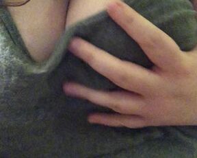 Playing with my tits a little