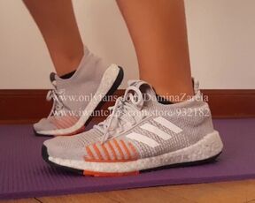 Domina Zarela - Adidas Sneakers Fetish - Stretching and Warming up before Starting my Workout