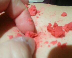 playing with hot wax deep navel