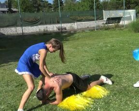 cheerleader kicking fun