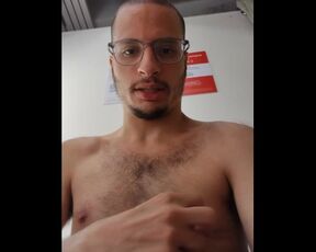 guy recording in selfie camera wanking huge cock and playing with nipples