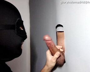 Cock with polka dots Cut, first time in Gloryhole, delicious cumshot.