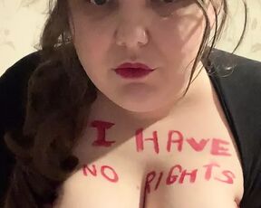 Fat hucow pumps nipples with humiliation bodywriting