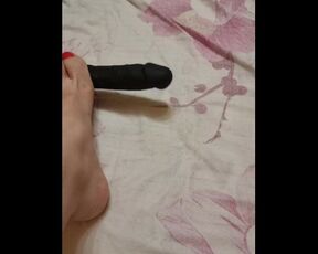 Fucking a dildo with my feet OMG