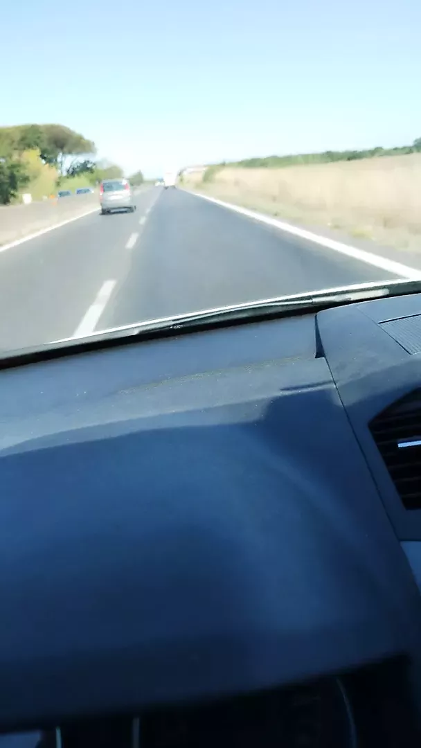 Milf Slut.on highway . I touch myself seating in car.