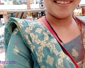 Sangeeta goes to mall unisex toilet and gets horny while pissing and farting (Telugu audio)