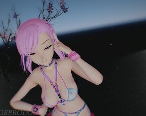 MMD SFW Pink Misaka - Donut Hole 1085