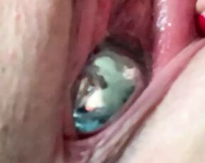 Huge kegel balls pushed out of pussy