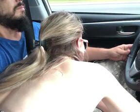 road-head road-trip car-blowjob driving close-up close-up-blowjob quickie quickie-blowjob 