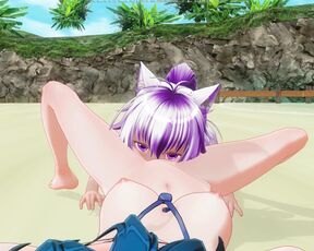 3D HENTAI YURI Schoolgirls have fun on the beach