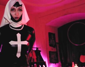 Horny Fetish Nun Mistress Eva Latex BDSM Milf Solo Gonzo Femdom Sexy Mature Boots High Heels