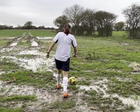 Muddy football practise