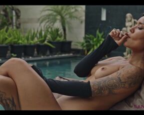 SANKTOR 107 - SKINNY TATTOOED ASIAN GIRL MASTURBATES IN THE SWIMMING POOL