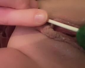 My pussy wet my lollipop for me