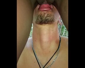 Sucking my friend's pussy in the public park