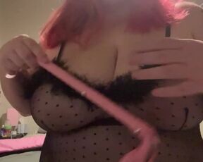 BBW Redhead Teases & Whips Tits