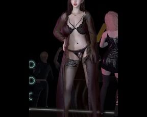 3D cute stripper wearing sexy lingerie